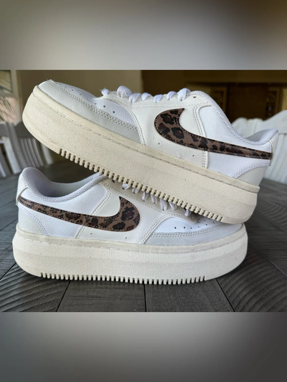 Nike Court Vision Leopardate Retro Platform Sneakers Leopard Women’s Size 9.6
